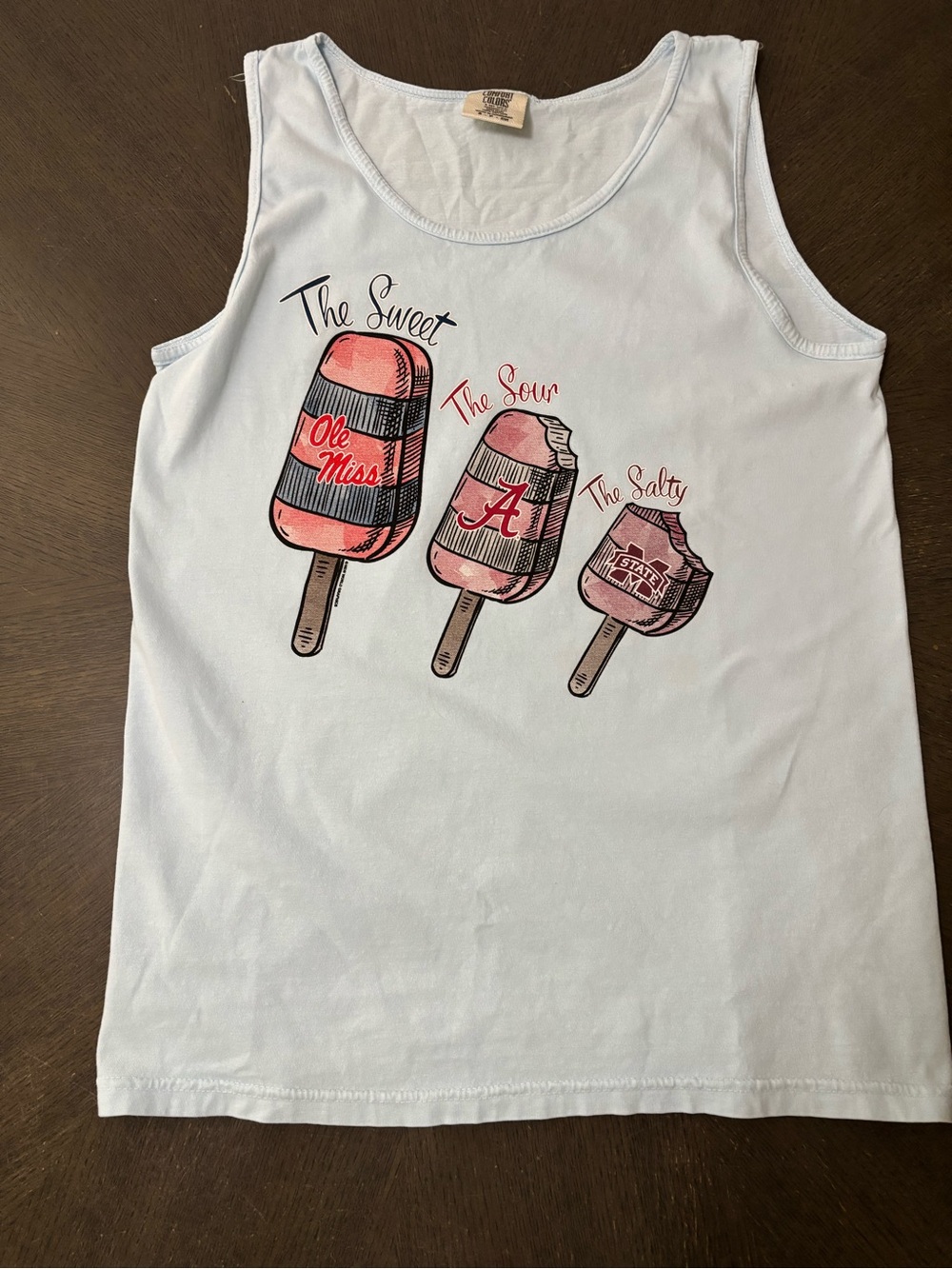 Comfort Colors Tank Top with Pink Popsicle Graphic Ole Miss